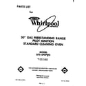 Whirlpool SF310PSPW0 front cover diagram