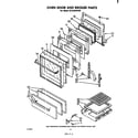 Whirlpool SF310PSPW0 oven door and broiler diagram