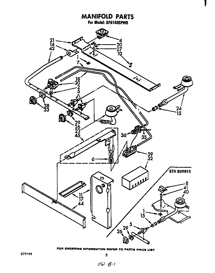 Whirlpool SF5140EPW0 manifold diagram