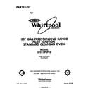 Whirlpool SF313PSPT0 front cover diagram