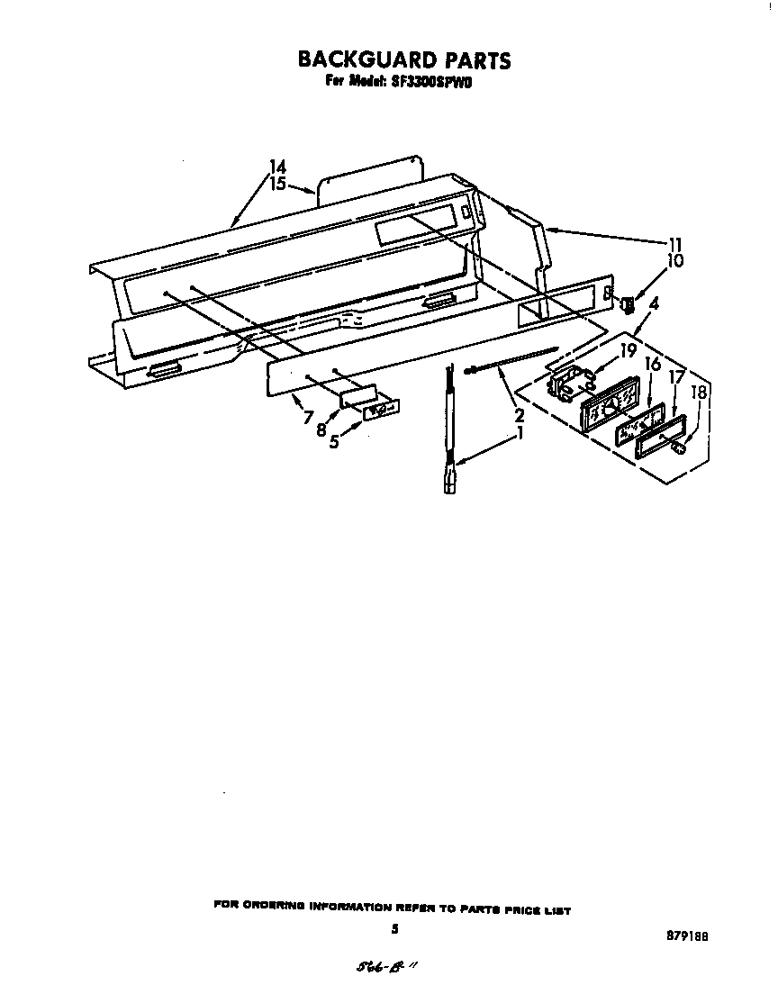 Whirlpool SF3300SPW0 backguard diagram