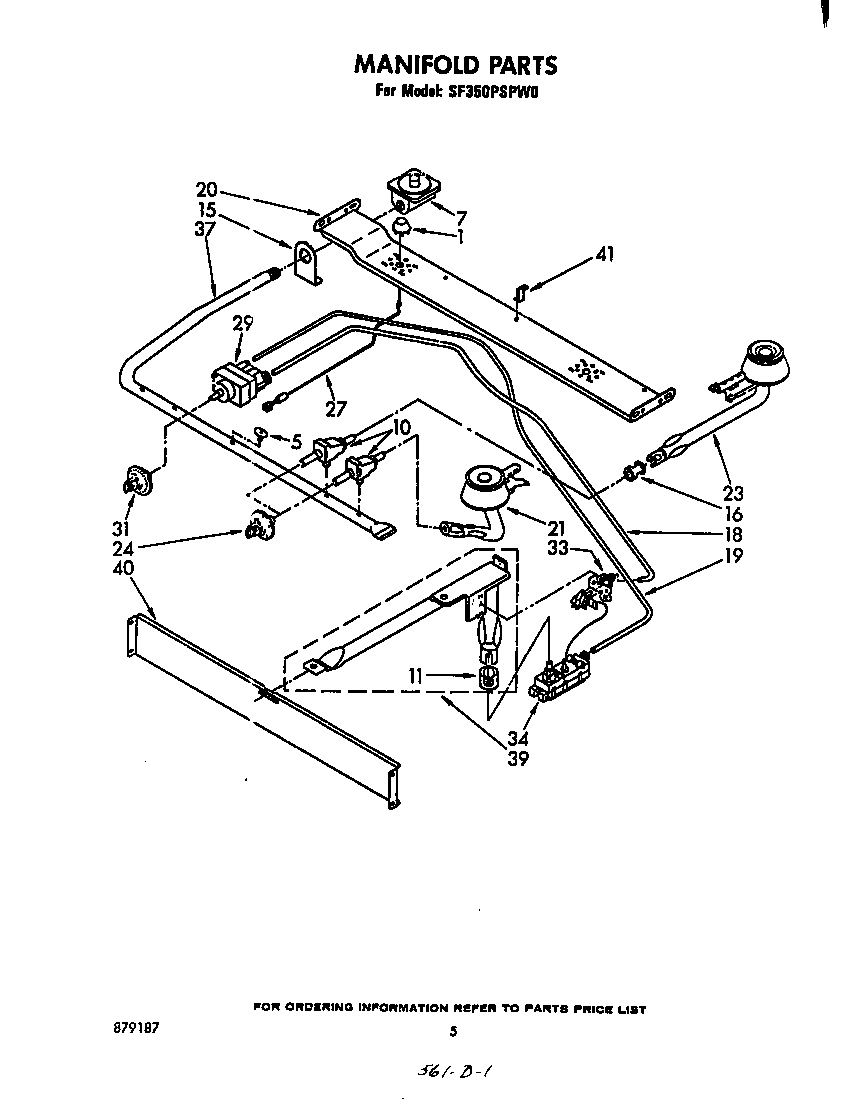 Whirlpool SF350PSPW0 manifold diagram