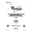 Whirlpool SF350PEPW0 front cover diagram