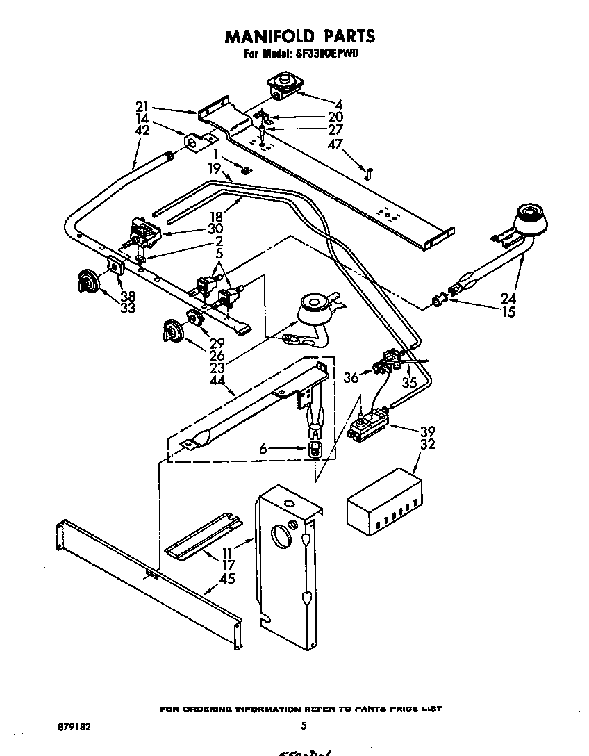 Whirlpool SF3300EPW0 manifold diagram