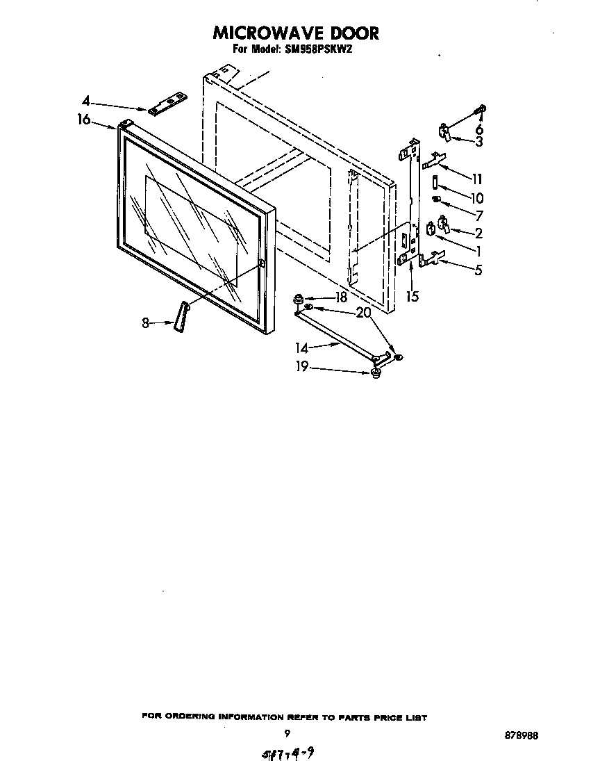 Whirlpool SM958PSKW2 microwave diagram