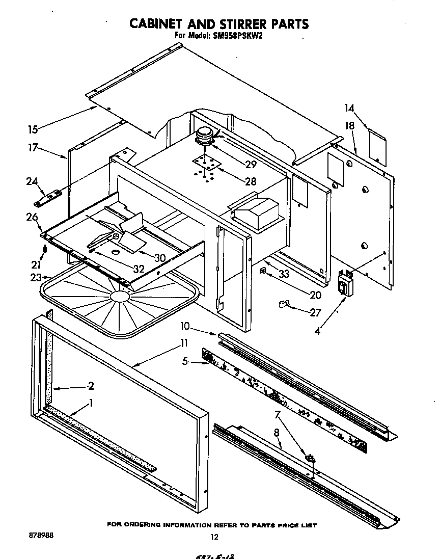 Whirlpool SM958PSKW2 cabinet and stirrer diagram