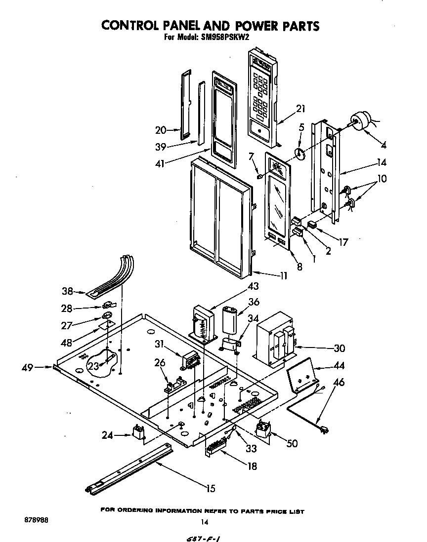 Whirlpool SM958PSKW2 control panel and power diagram