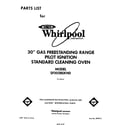 Whirlpool SF302BSKN0 front cover diagram