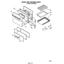 Whirlpool SF0105SPW0 door and drawer diagram