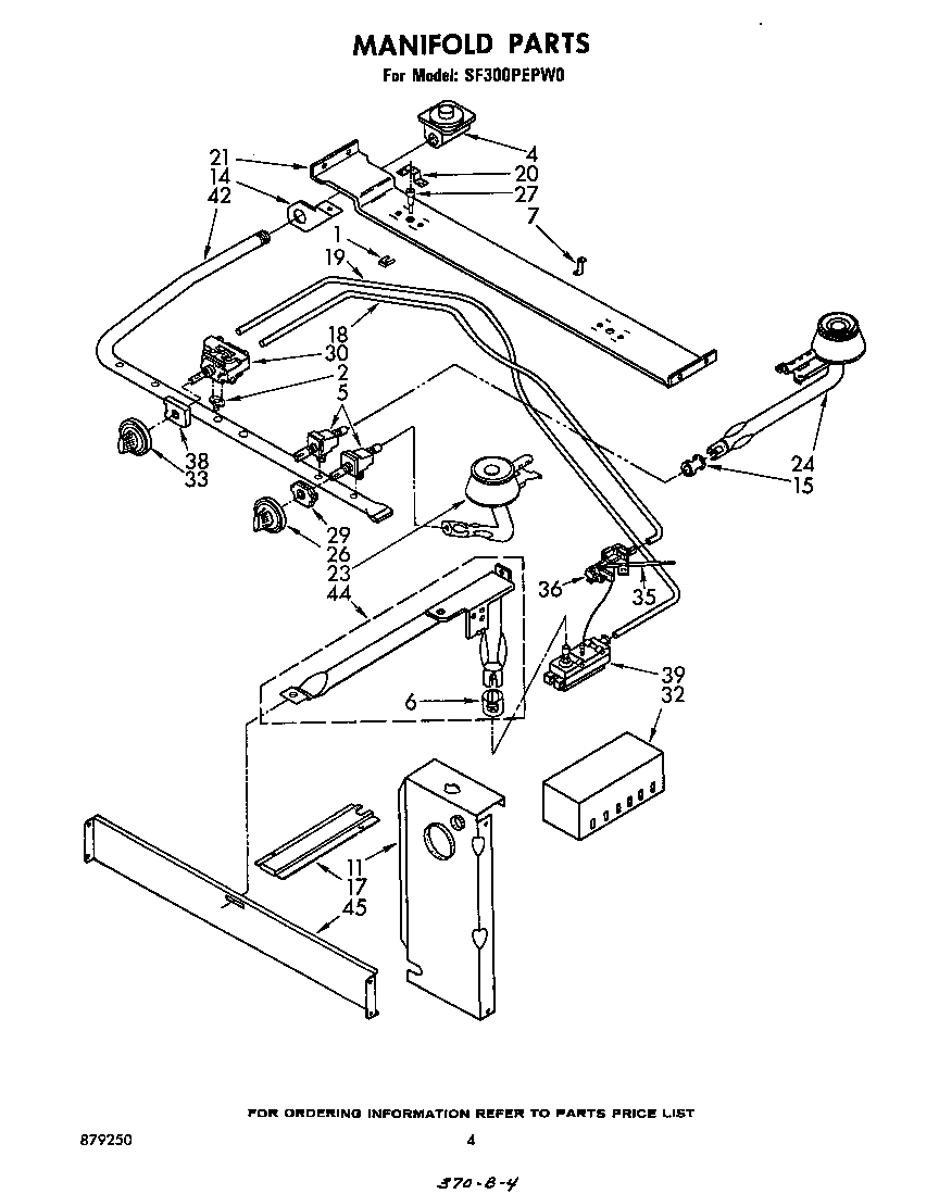 Whirlpool SF300PEPW0 manifold diagram