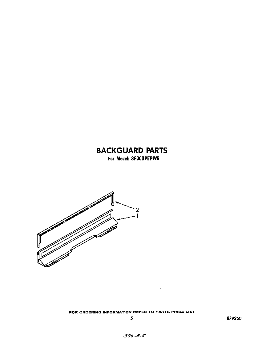 Whirlpool SF300PEPW0 backguard diagram