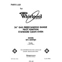 Whirlpool SF514ESPW0 front cover diagram