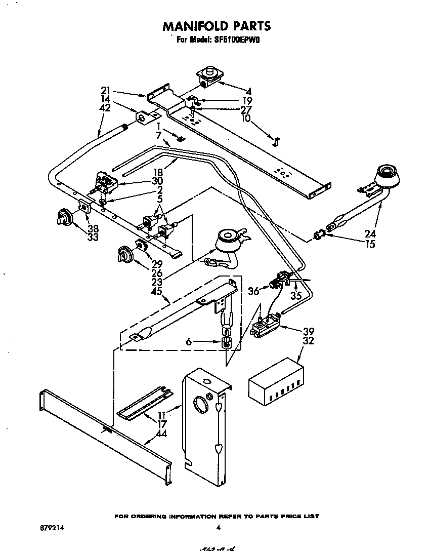 Whirlpool SF5100EPW0 manifold diagram
