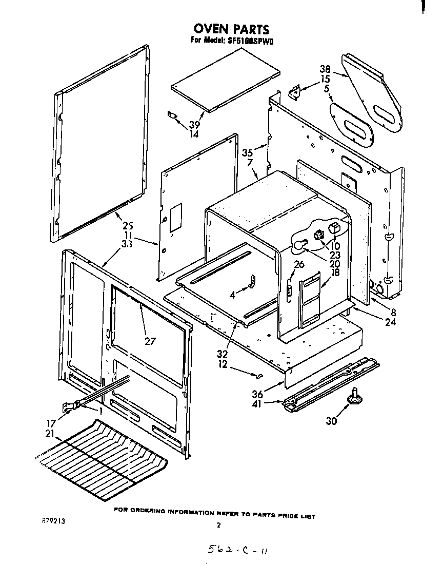 Whirlpool SF5100SPW0 oven diagram