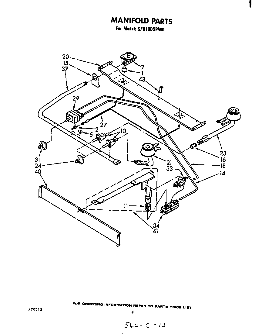 Whirlpool SF5100SPW0 manifold diagram
