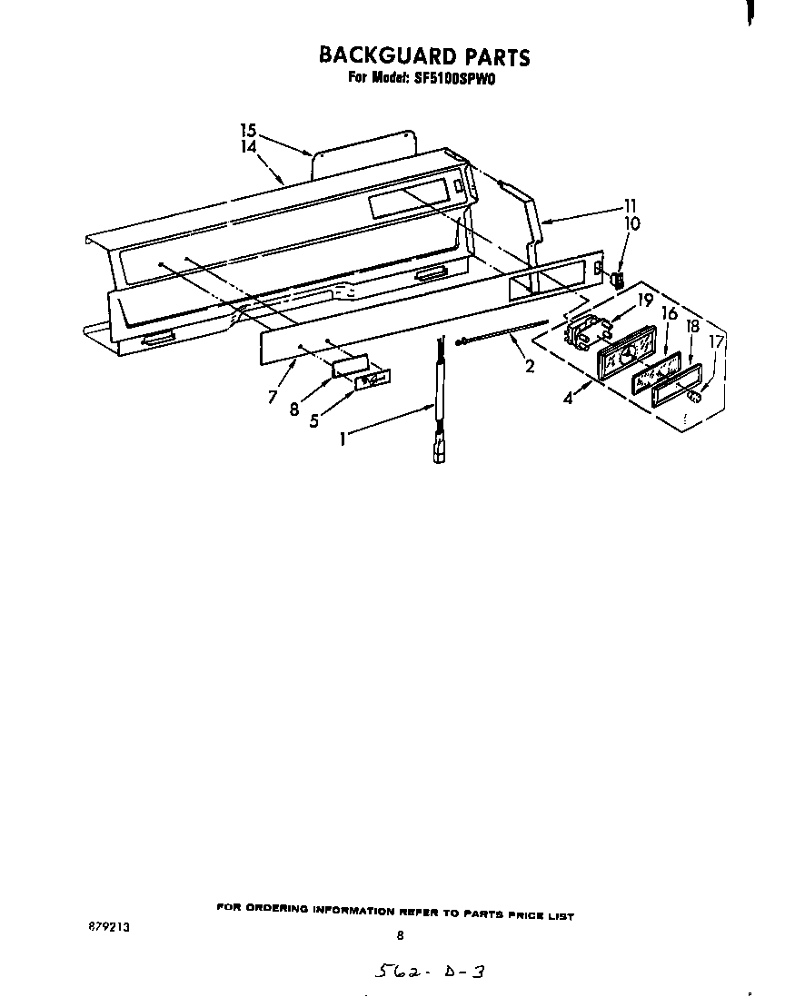 Whirlpool SF5100SPW0 backguard diagram