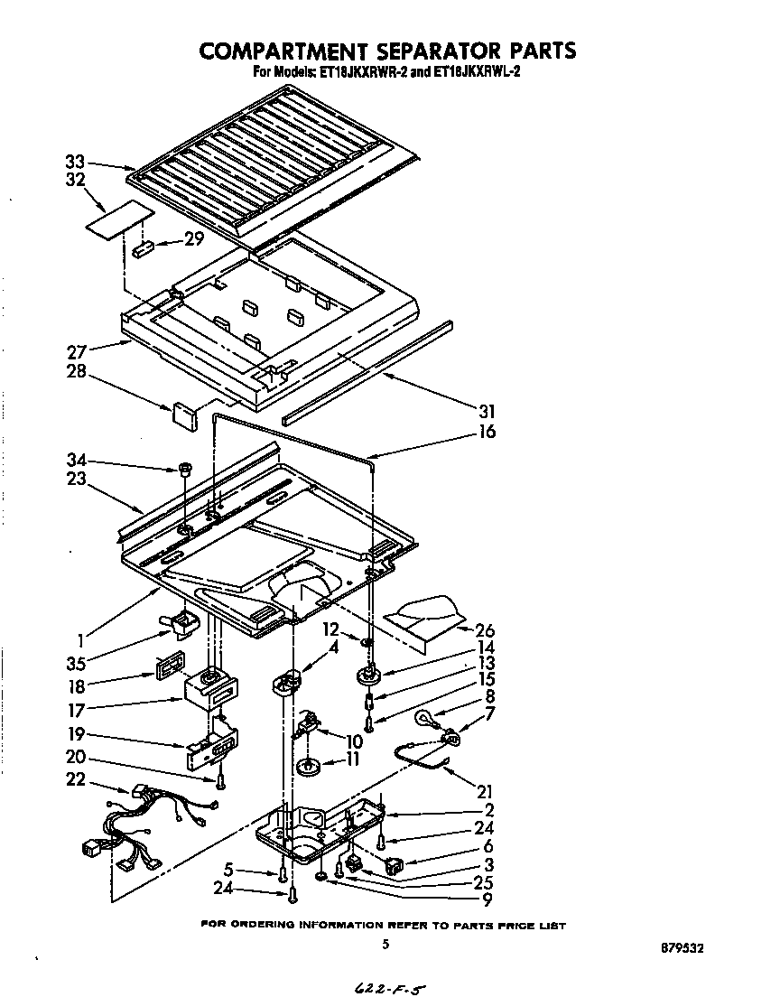 Whirlpool ET18JKXRW2 compartment separator diagram