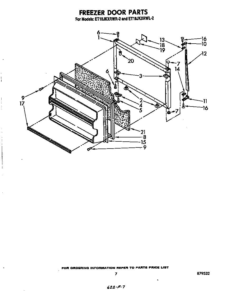 Whirlpool ET18JKXRW2 freezer door diagram