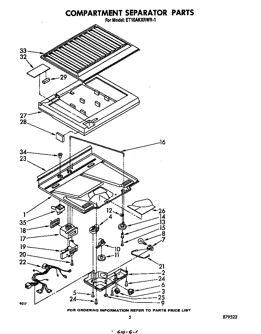 Whirlpool ET16AKXRWR1 compartment separator diagram