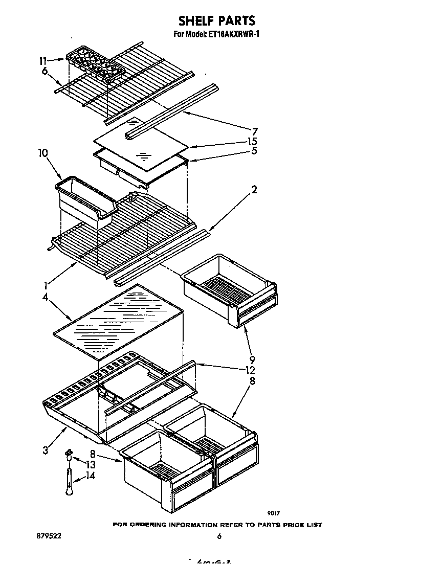 Whirlpool ET16AKXRWR1 shelf diagram