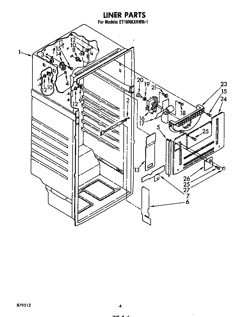Whirlpool ET18NKXRWR1 liner diagram