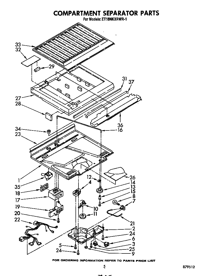 Whirlpool ET18NKXRWR1 compartment separator diagram