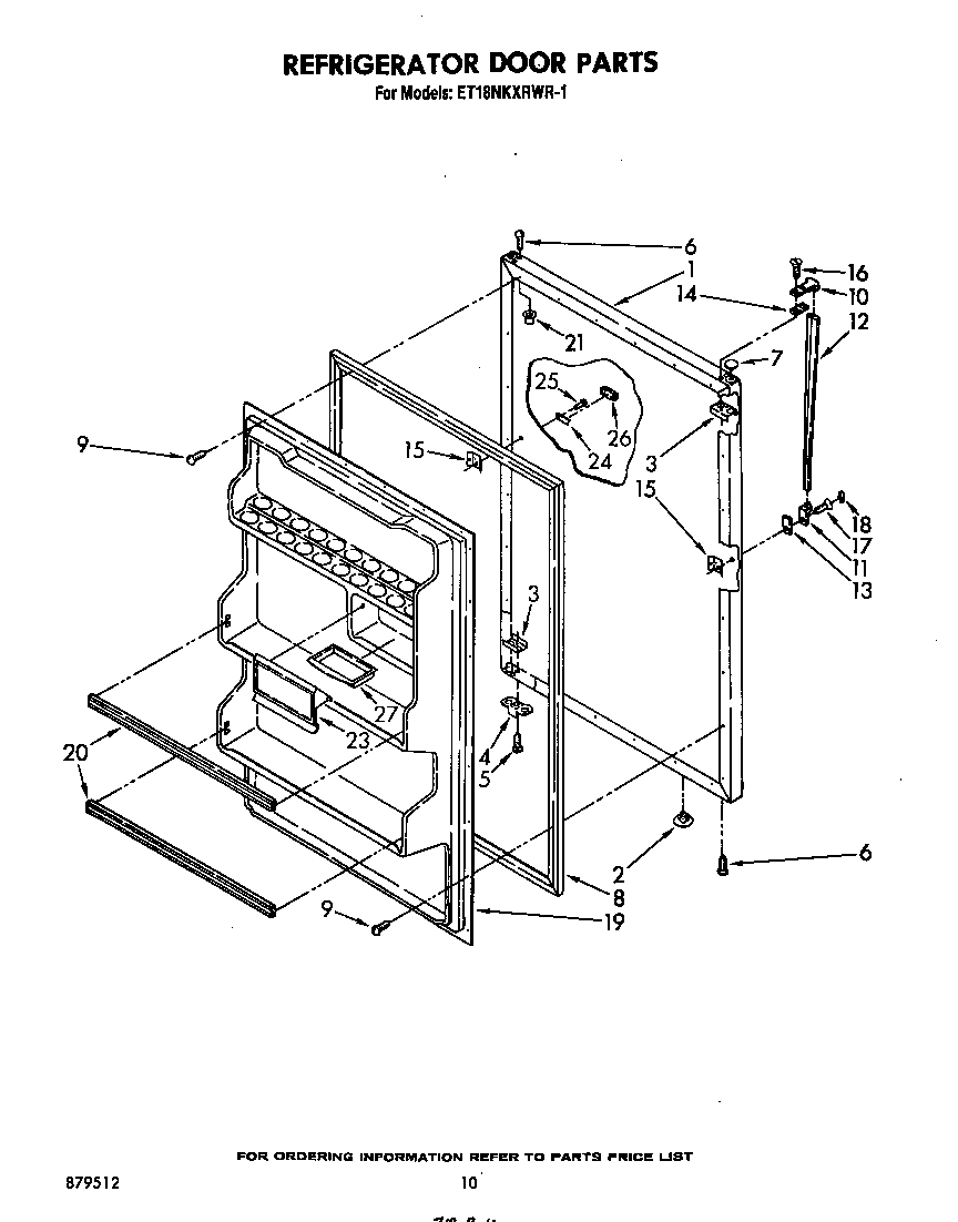 Whirlpool ET18NKXRWR1 refrigerator door diagram