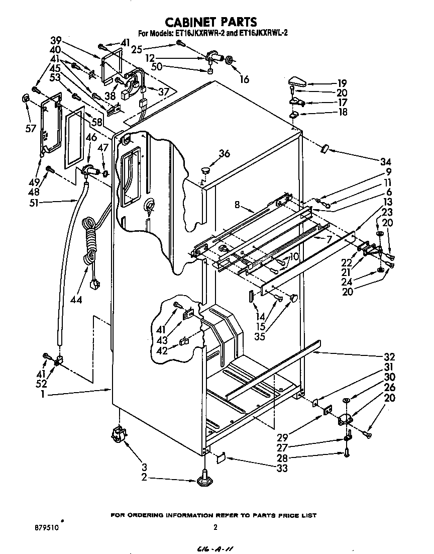 Whirlpool ET16JKXRWR2 cabinet diagram
