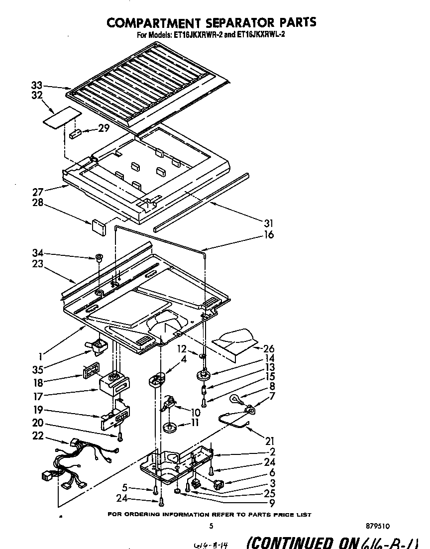 Whirlpool ET16JKXRWR2 compartment separator diagram