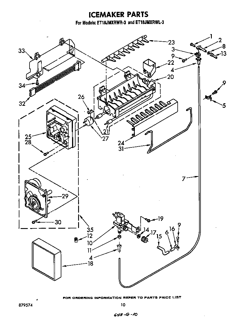 Whirlpool ET18JMXRWR3 icemaker diagram