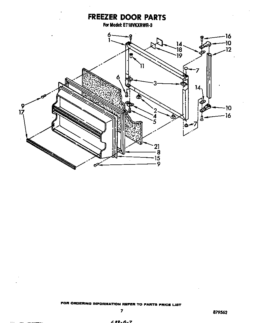 Whirlpool ET18VKXRWR3 freezer door diagram