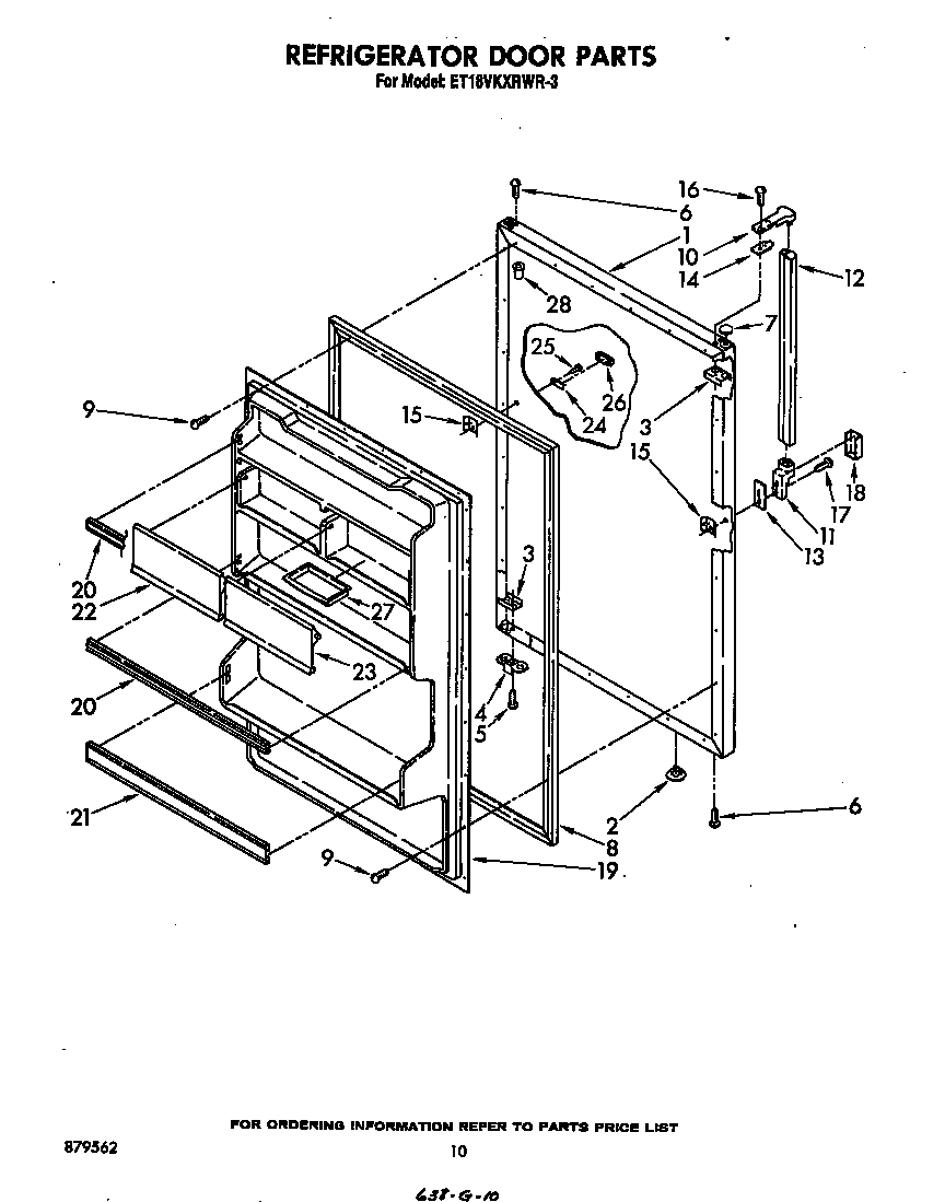 Whirlpool ET18VKXRWR3 refrigerator door diagram