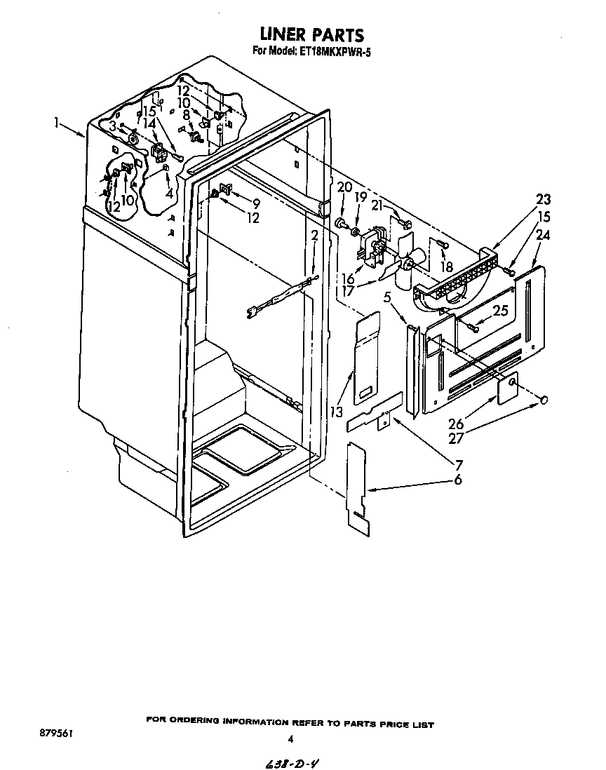 Whirlpool ET18MKXPWR5 liner diagram