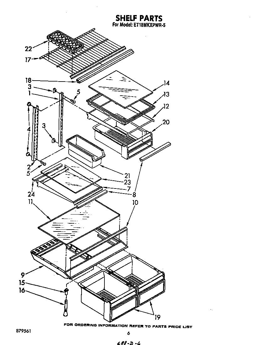 Whirlpool ET18MKXPWR5 shelf diagram