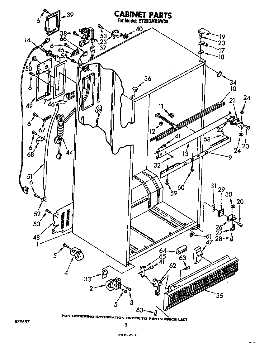 Whirlpool ET22DMXSW00 cabinet diagram