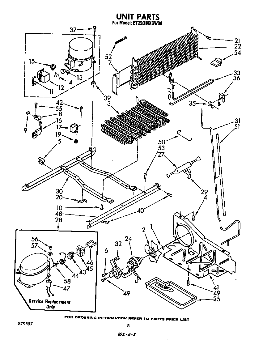 Whirlpool ET22DMXSW00 unit diagram