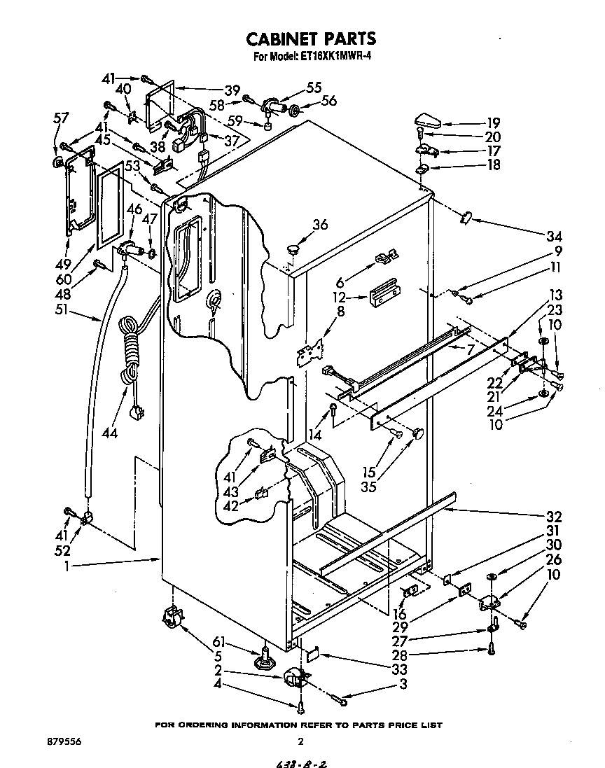 Whirlpool ET16XK1MWR4 cabinet diagram