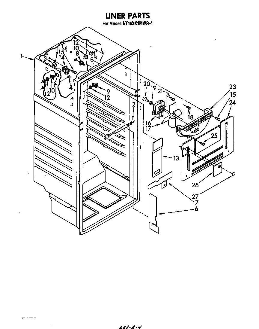 Whirlpool ET16XK1MWR4 liner diagram