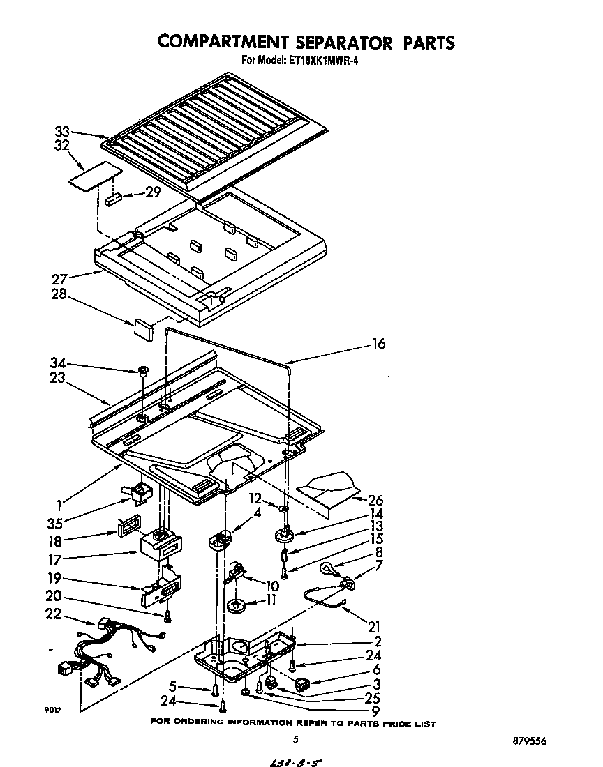 Whirlpool ET16XK1MWR4 compartment separator diagram