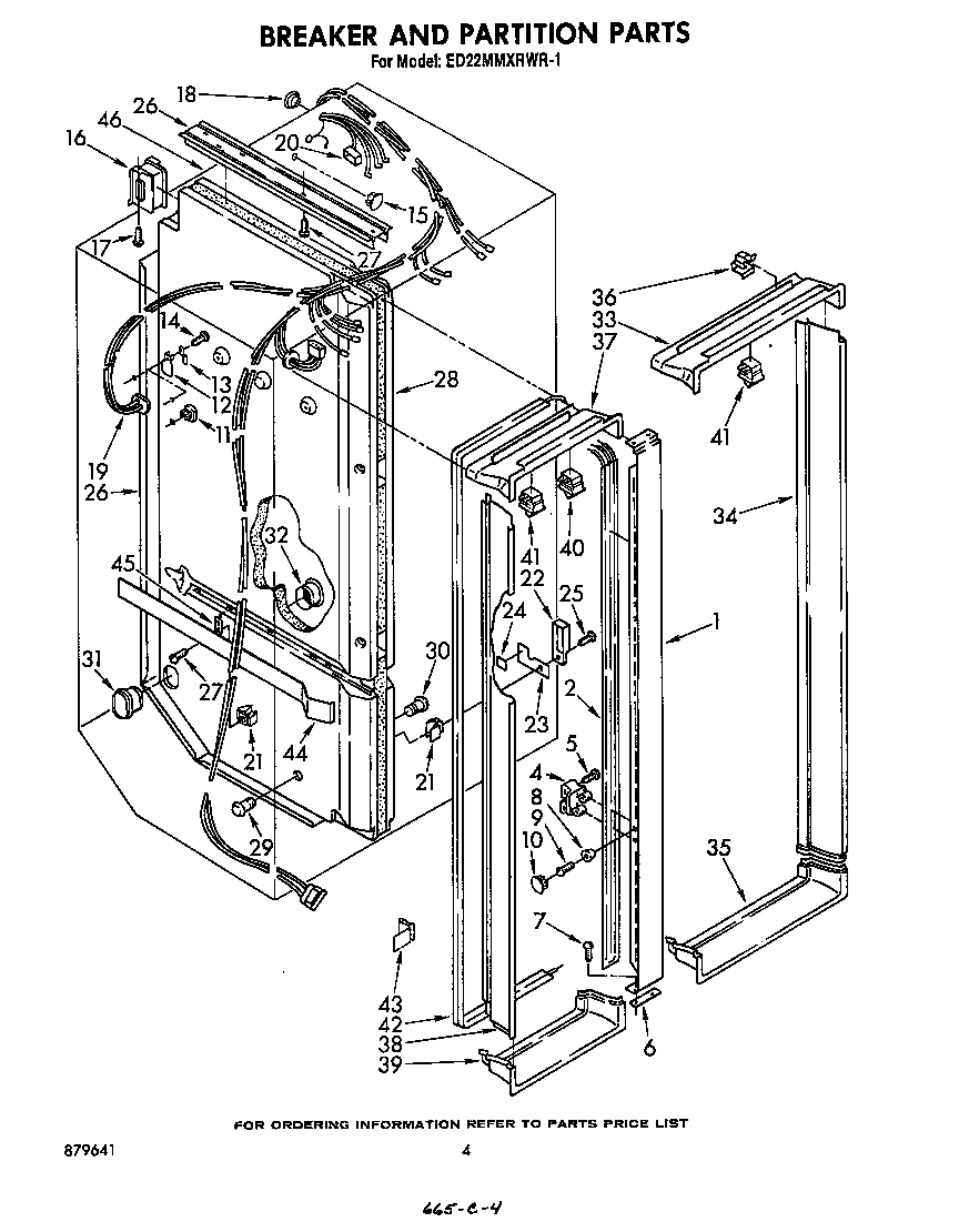 Whirlpool ED22MMXRWR1 breaker and partition diagram