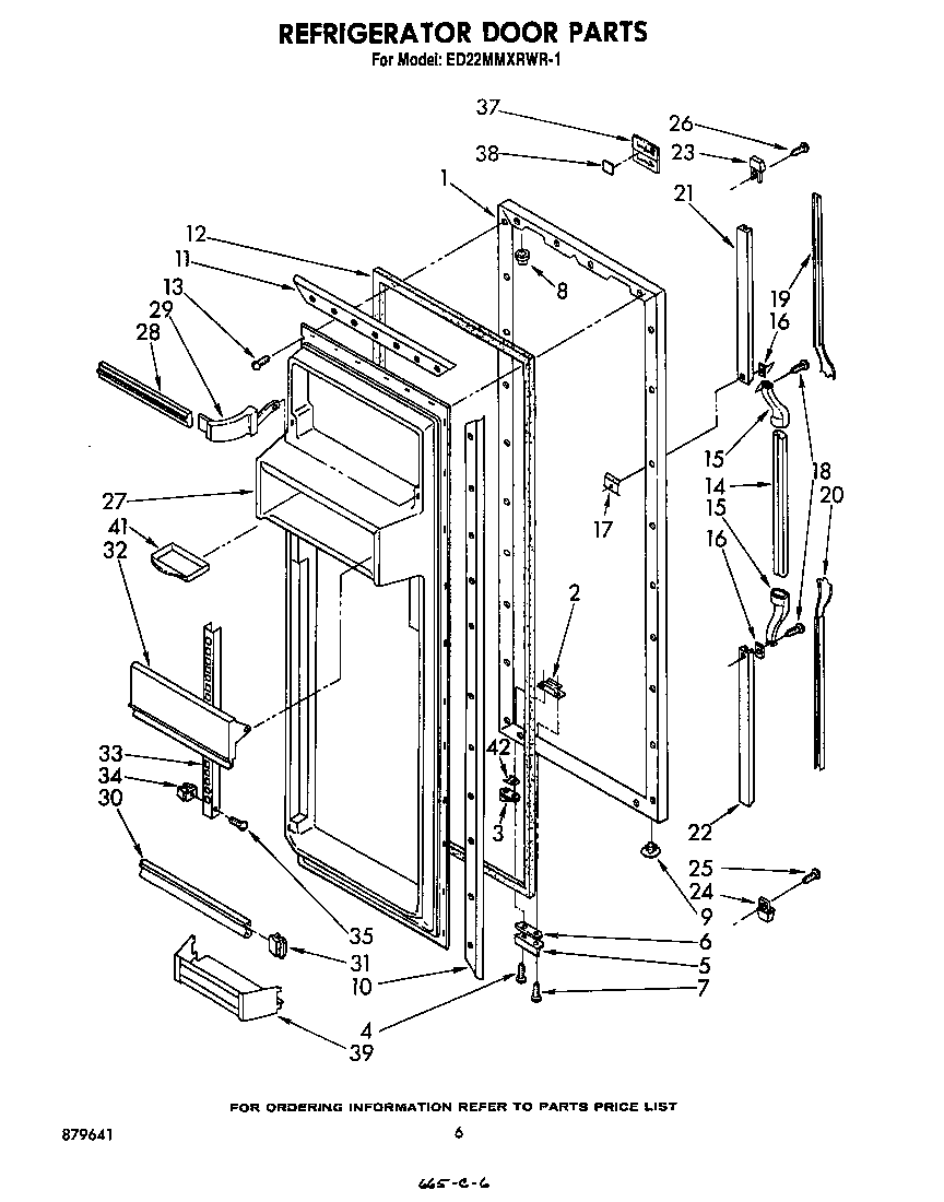 Whirlpool ED22MMXRWR1 refrigerator door diagram