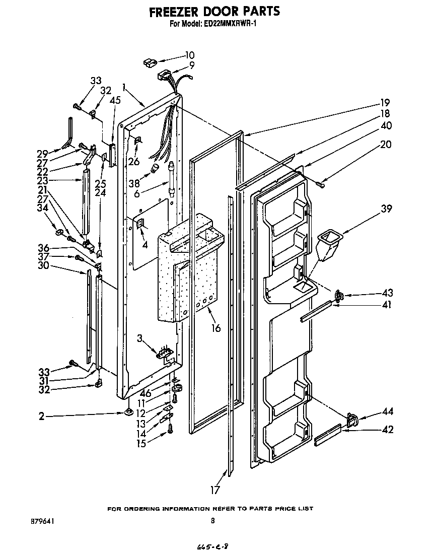 Whirlpool ED22MMXRWR1 freezer door diagram