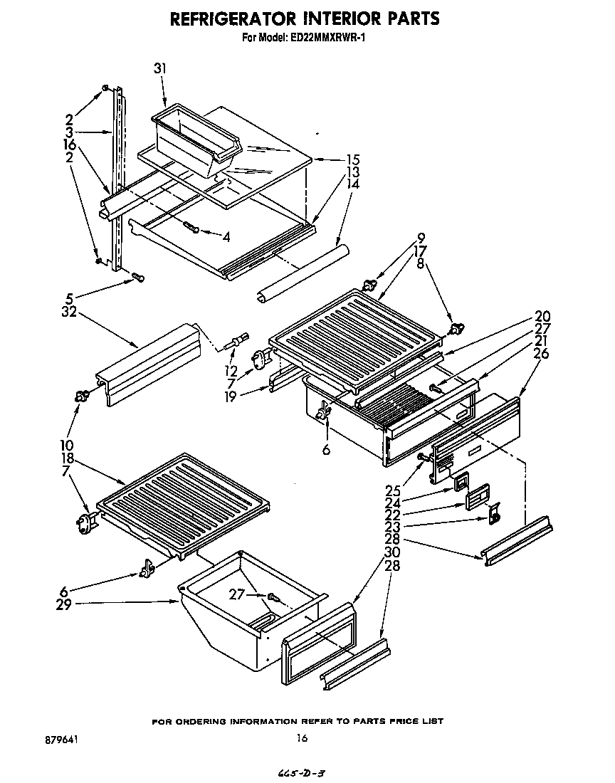 Whirlpool ED22MMXRWR1 refrigerator interior diagram