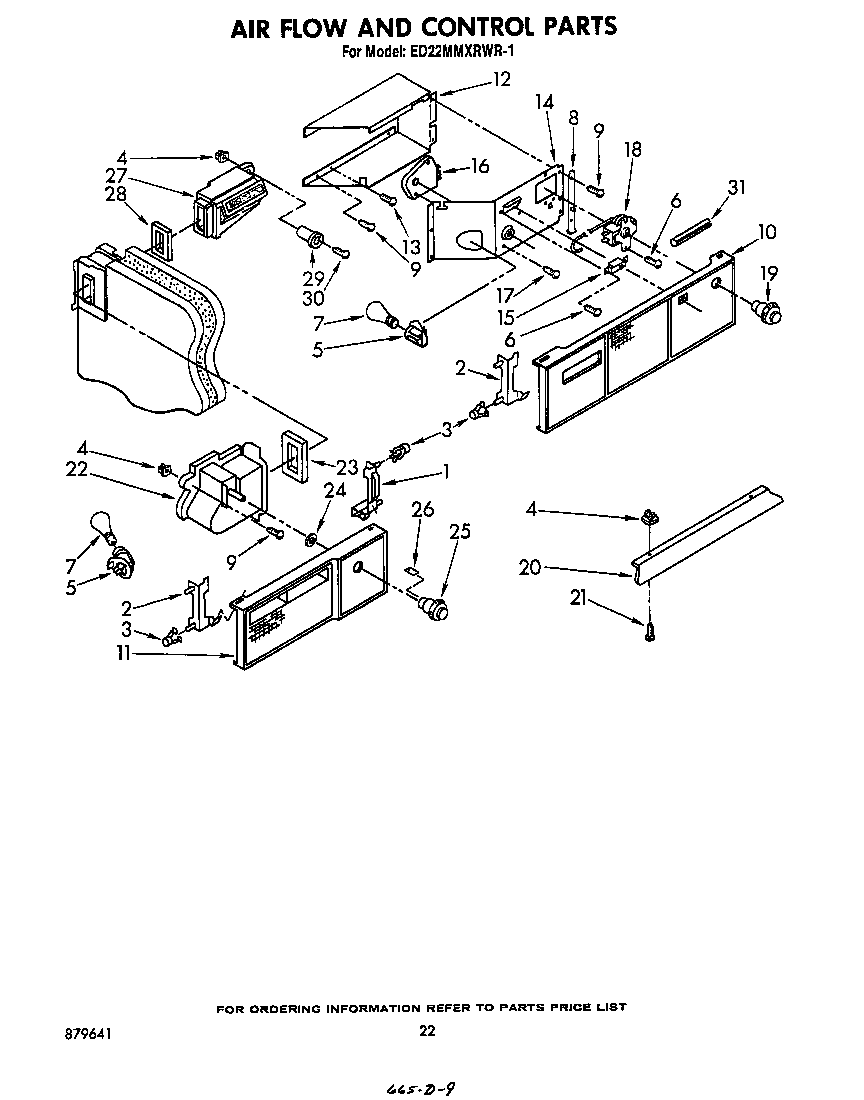 Whirlpool ED22MMXRWR1 air flow and control diagram