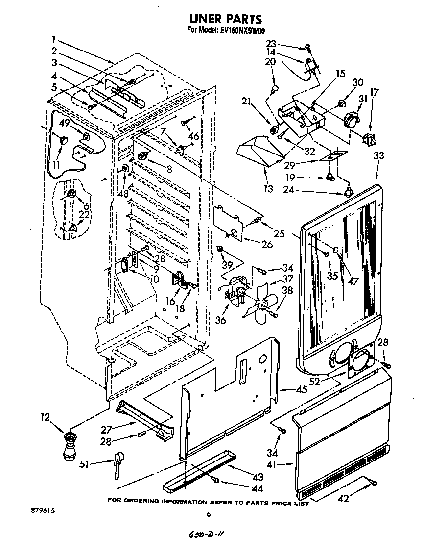 Whirlpool EV150NXSW00 liner diagram