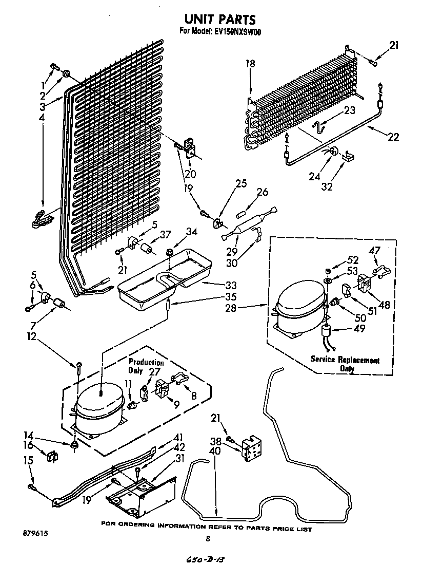 Whirlpool EV150NXSW00 unit diagram
