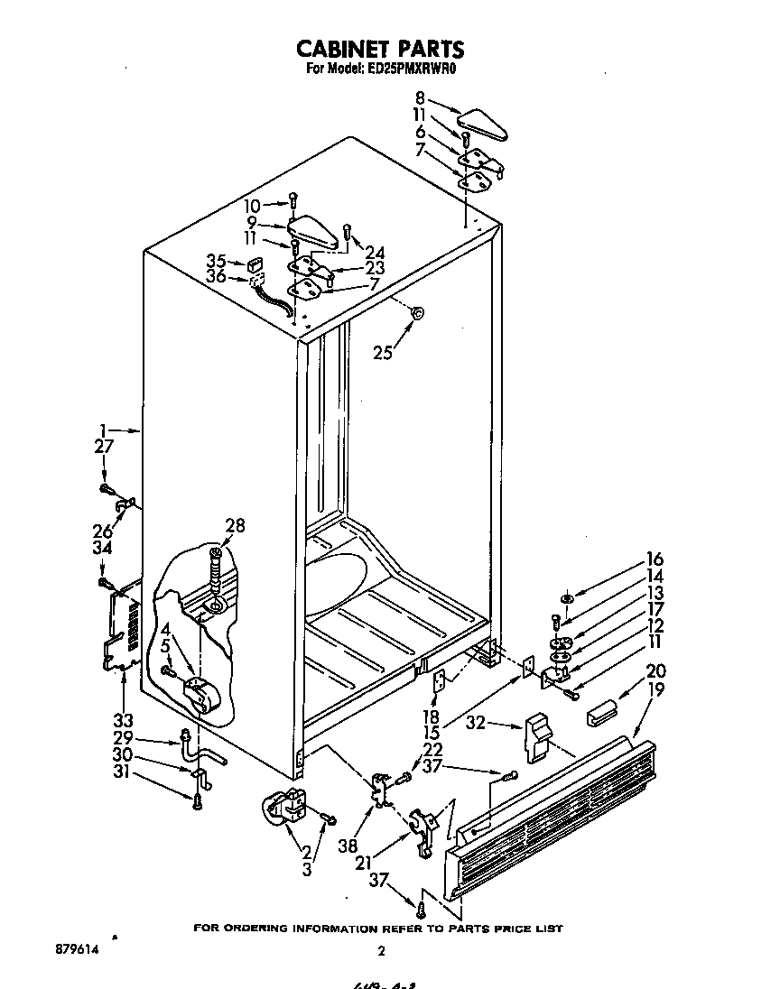 Whirlpool ED25PMXRWR0 cabinet diagram