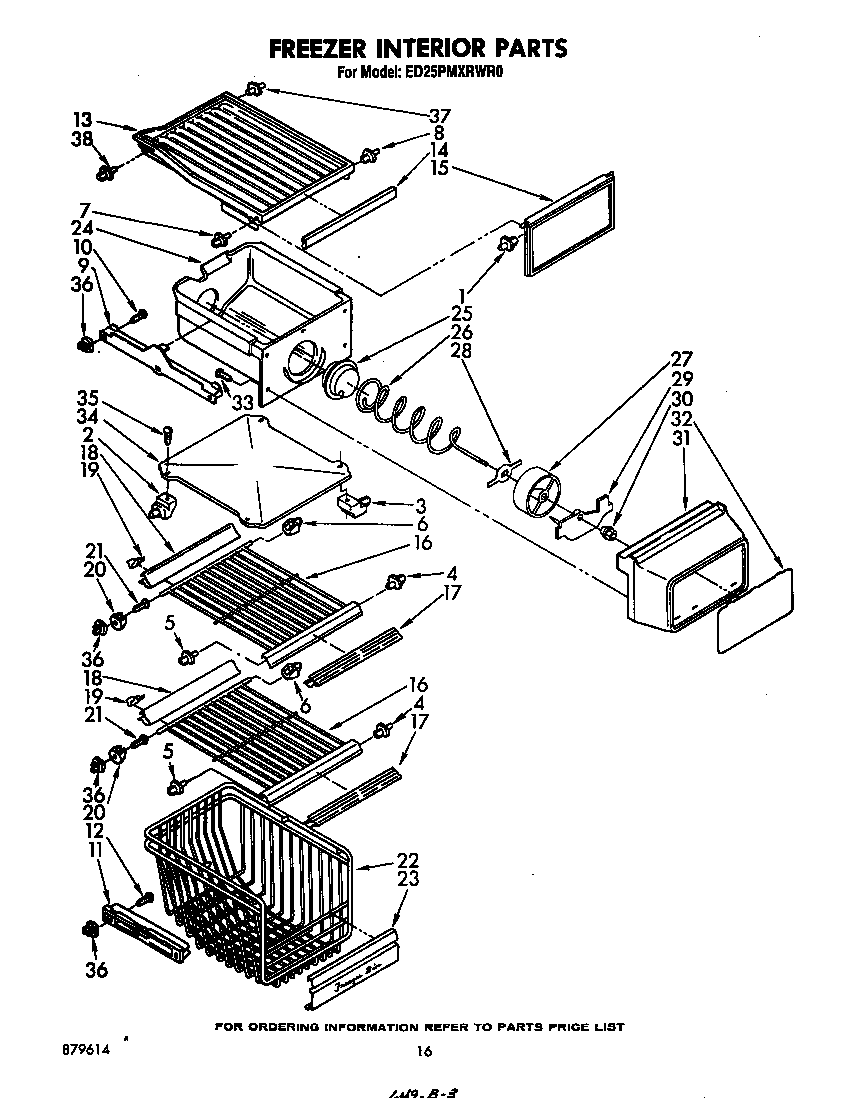 Whirlpool ED25PMXRWR0 freezer interior diagram