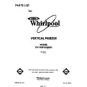 Whirlpool EV190FXSW00 front cover diagram
