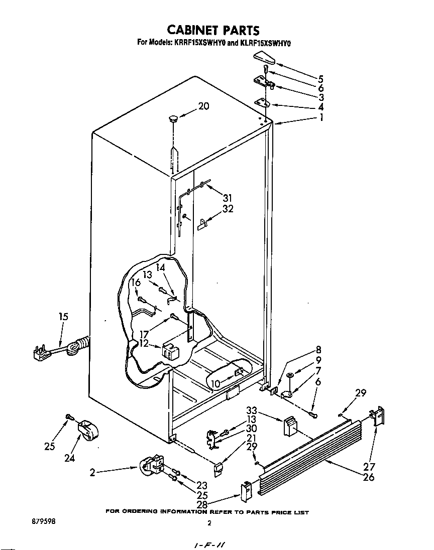 KitchenAid KLRF15XSWHY0 cabinet diagram